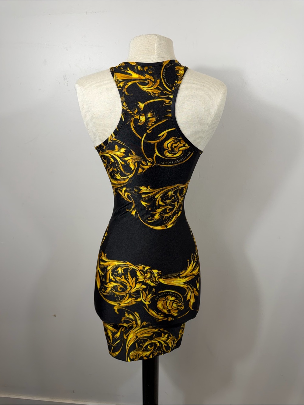Versace Jeans Couture Baroque Print Bodycon Mini Dress Size 0 XS - Picture 7 of 14
